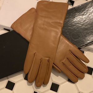 Bloomingdale’s 100% Leather & Cashmere Long Gloves